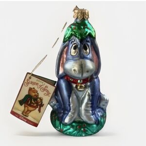 The Disney Store Eeyore Glass Christmas Ornament Handcrafted Made in Poland